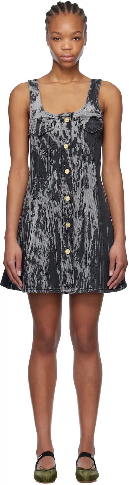 Black Heavy Denim Minidress by GANNI