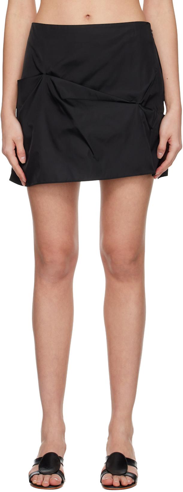 Black Nylon Miniskirt by GANNI