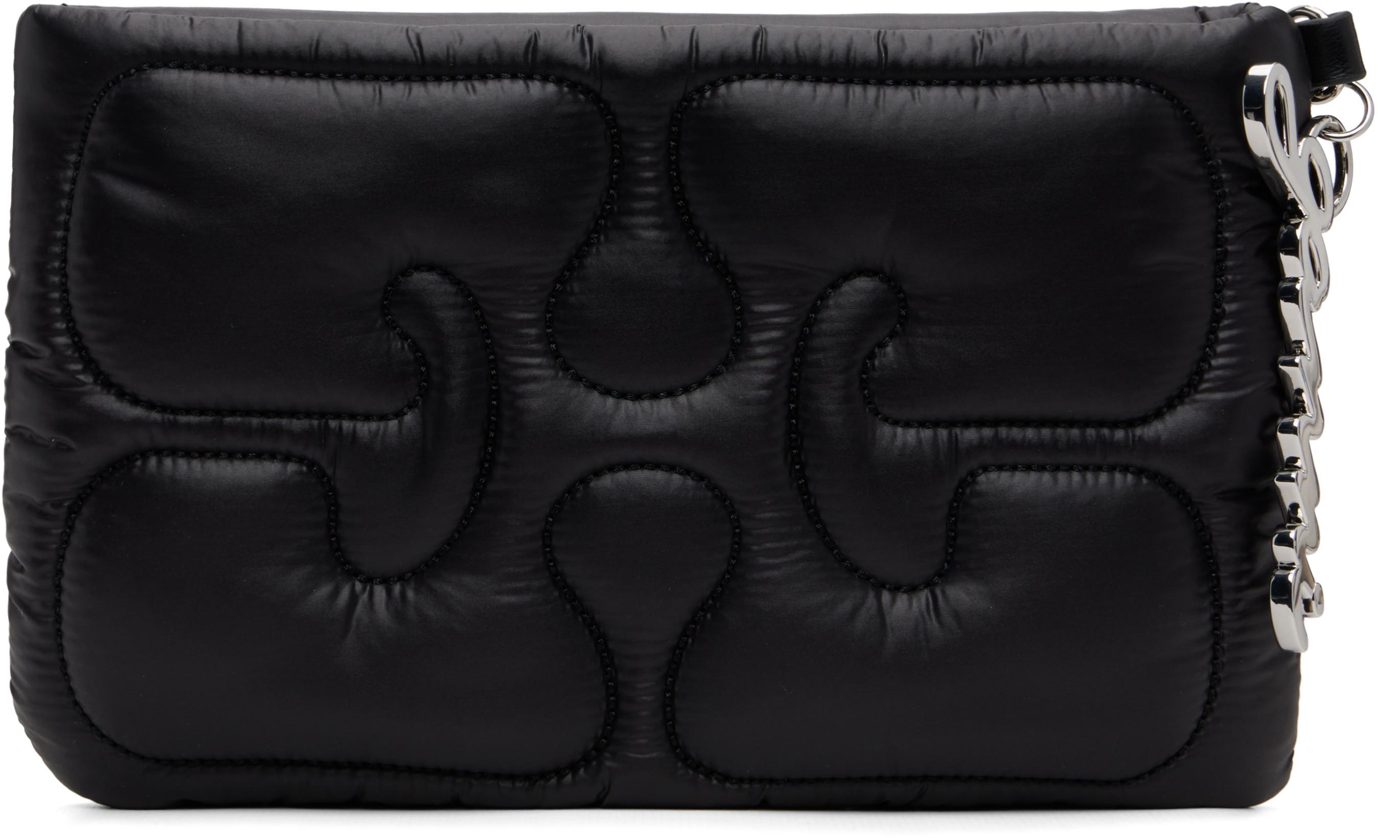 Black Quilted Re-Tech Pouch by GANNI