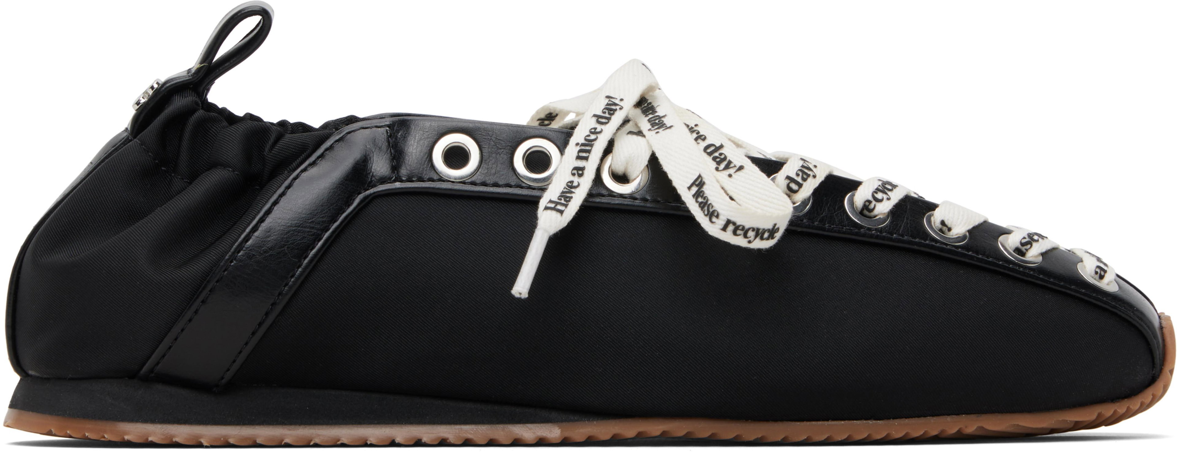 Black Sporty Ballerina Flats by GANNI