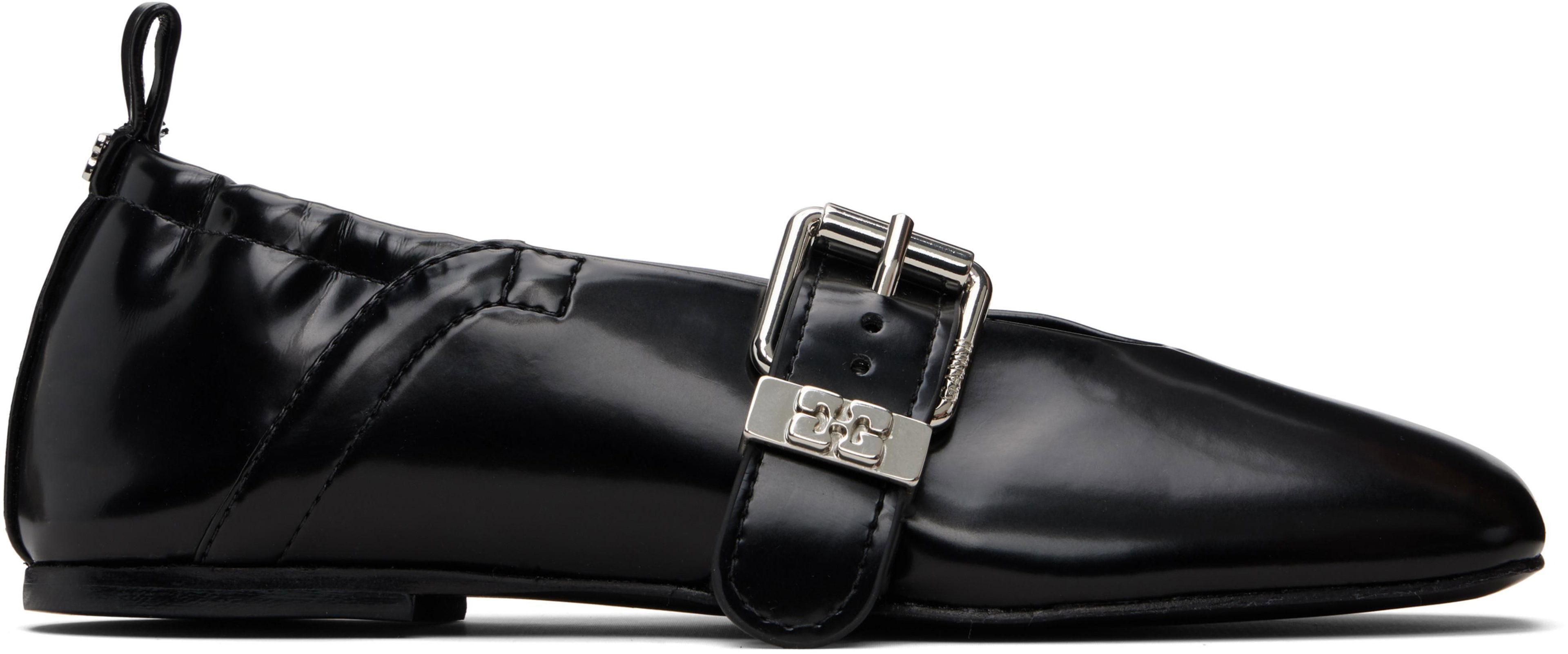 Black Sue Ballerina Flats by GANNI