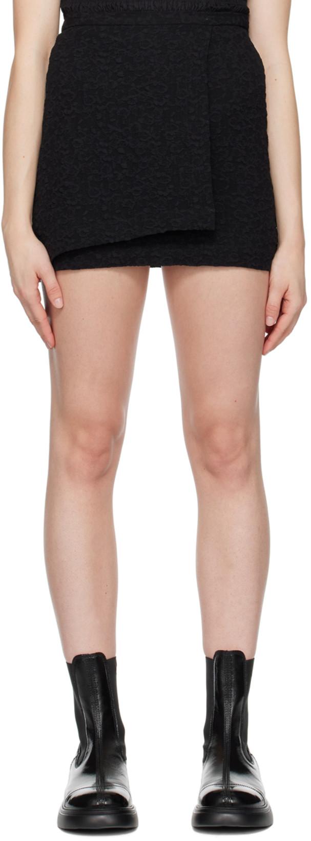 Black Wrap Miniskirt by GANNI