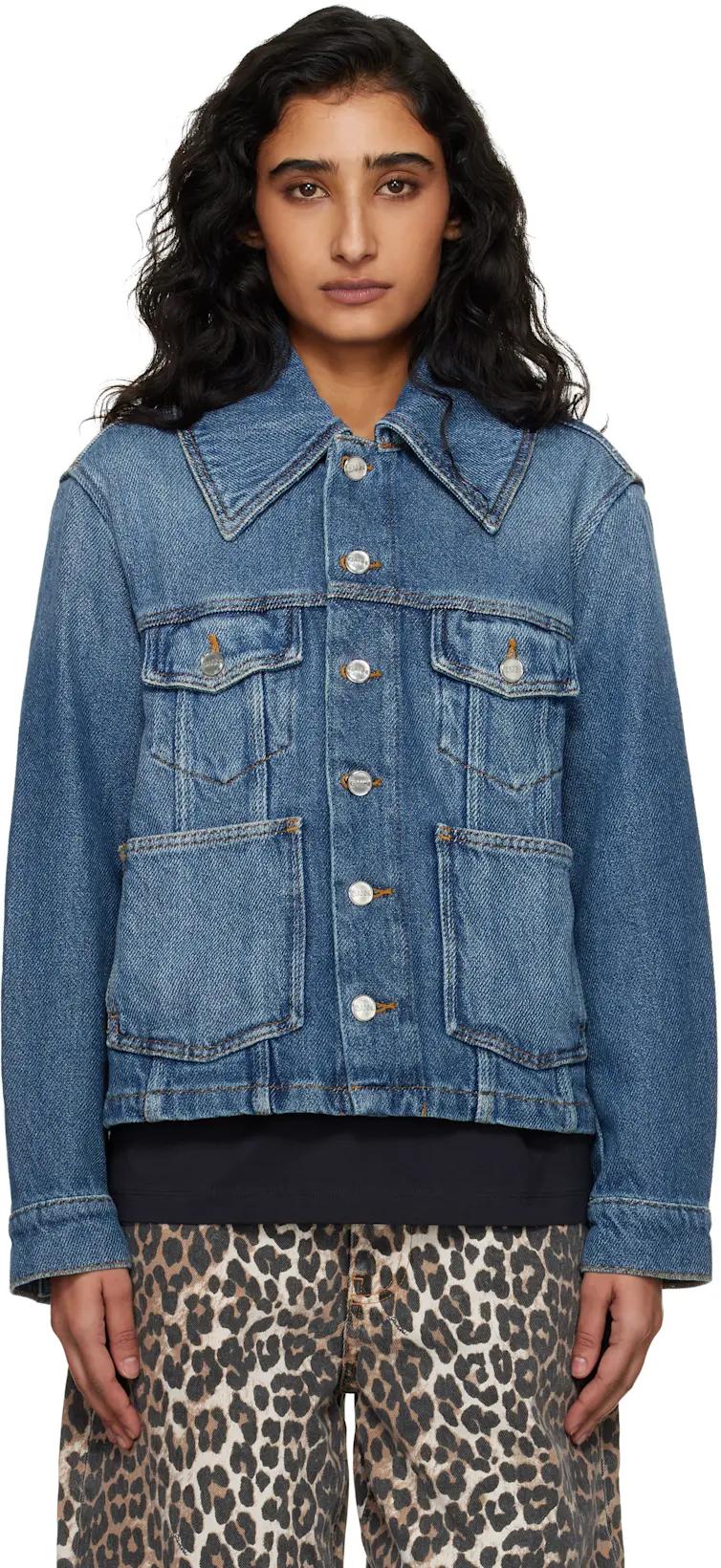 Blue Heavy Denim Jacket by GANNI