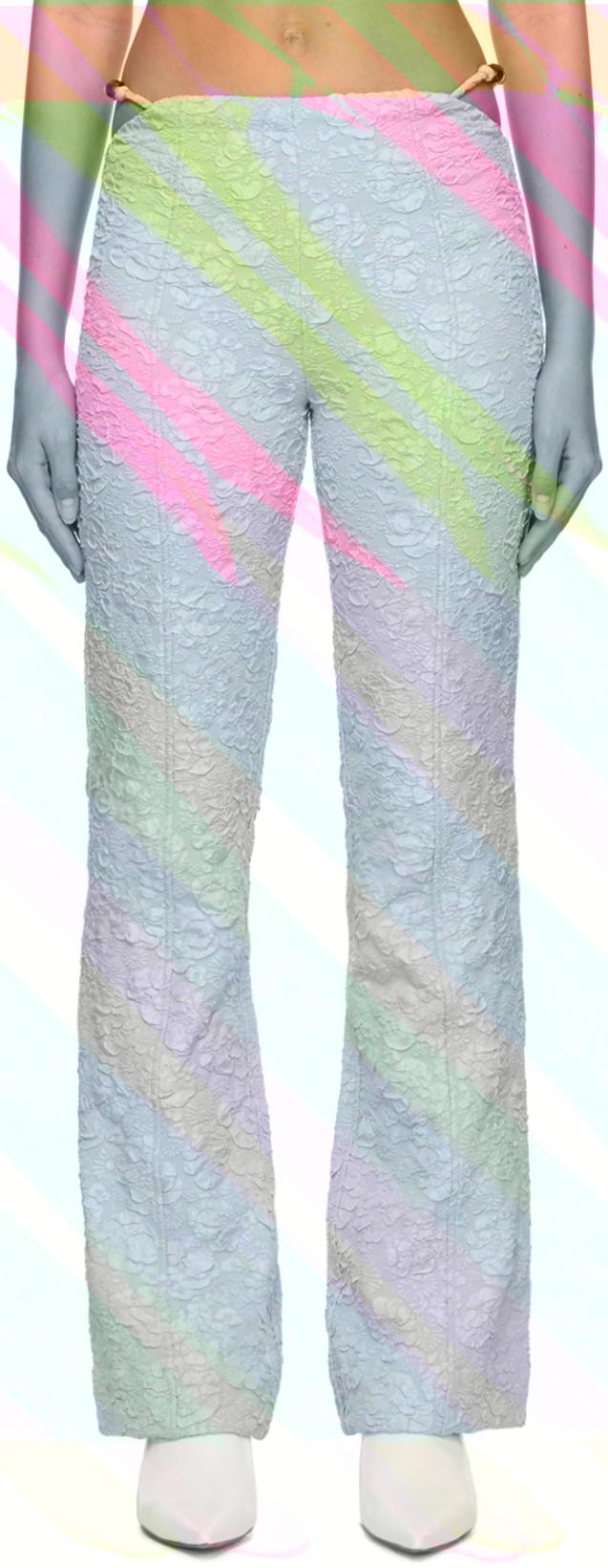 Blue Jacquard Trousers by GANNI