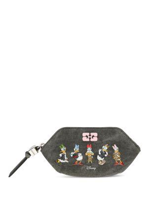 Bou Daisy Duck Bleached Canvas Coin Purse by GANNI