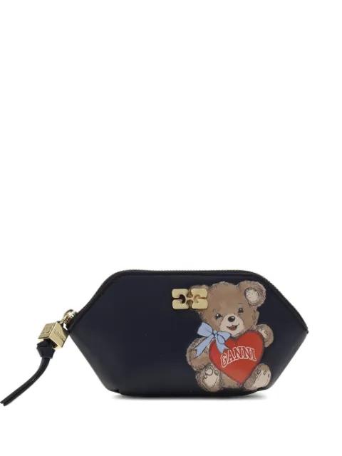 Bou bear-print coin purse by GANNI