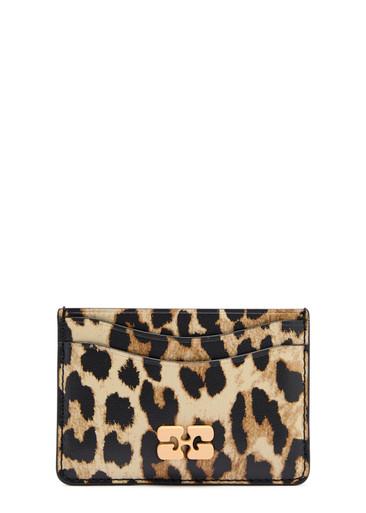 Bou leopard-print leather card holder by GANNI