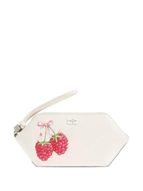 Bou raspberry-print pouch by GANNI
