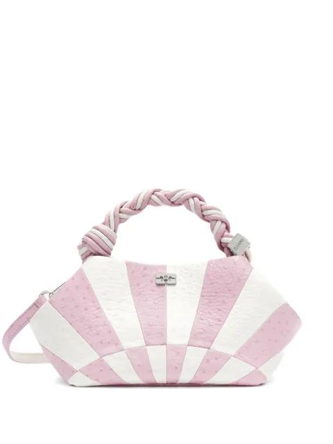 Bou striped leather shoulder bag by GANNI