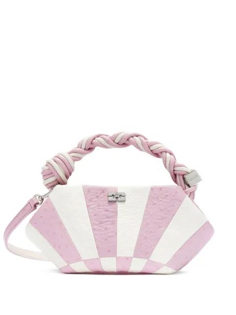 Bou striped leather shoulder bag by GANNI