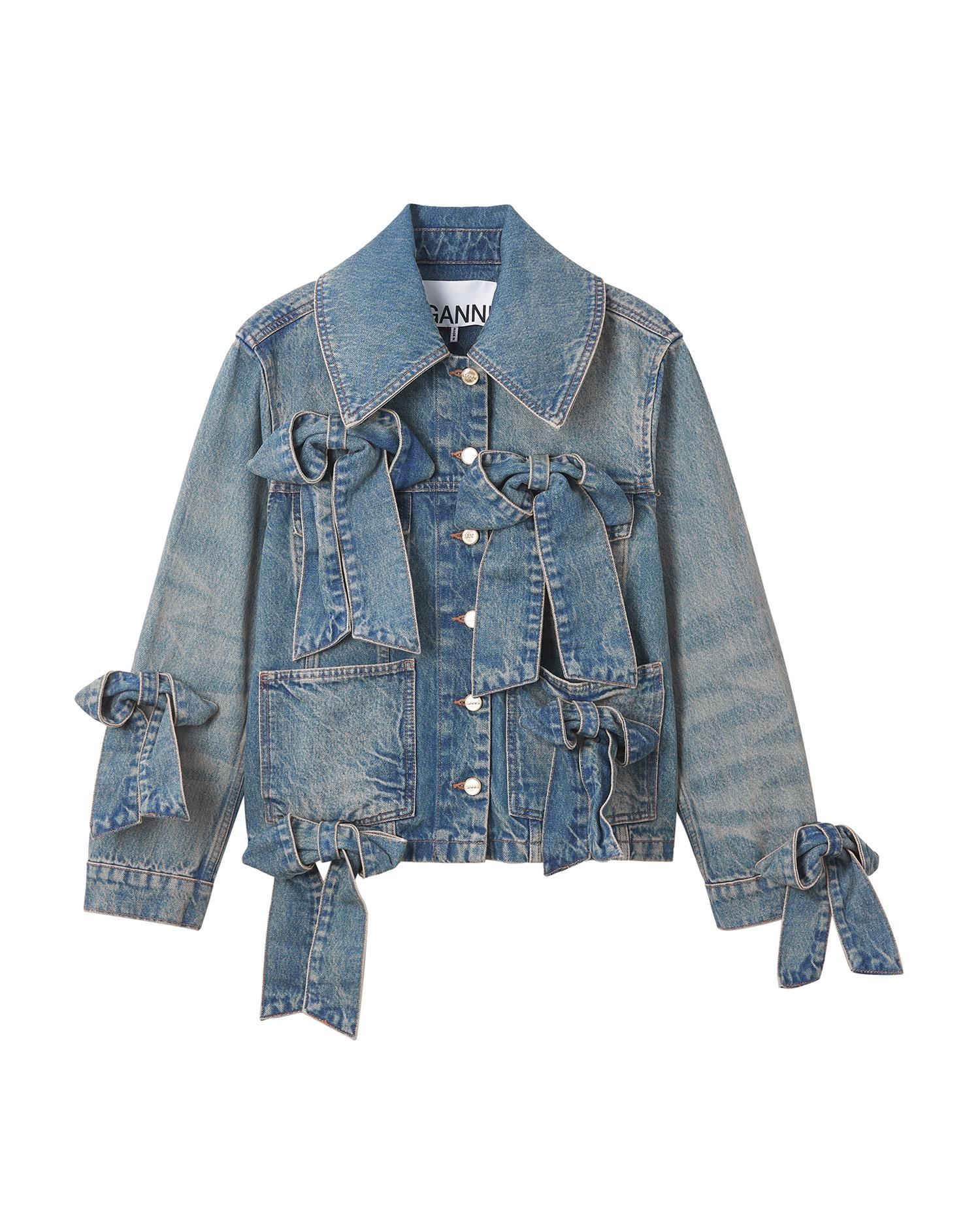 Bow-denim jacket by GANNI
