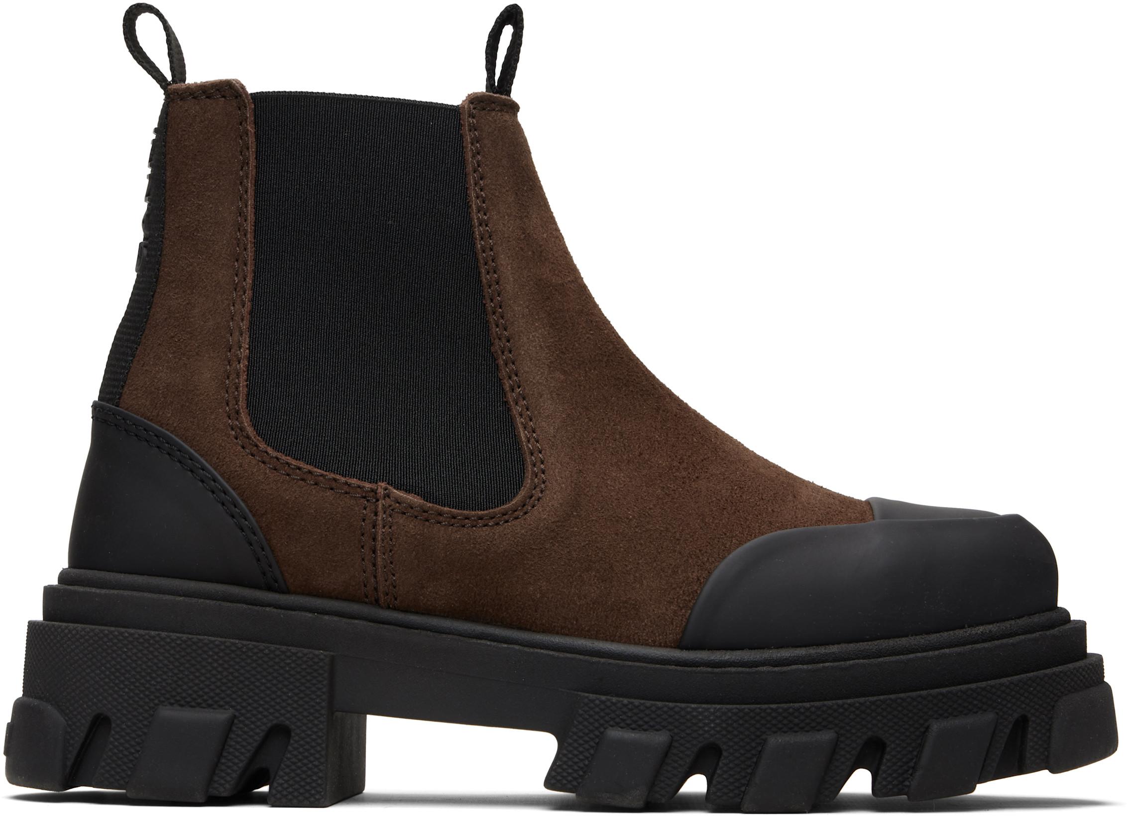 Brown Cleated Low Chelsea Boots by GANNI