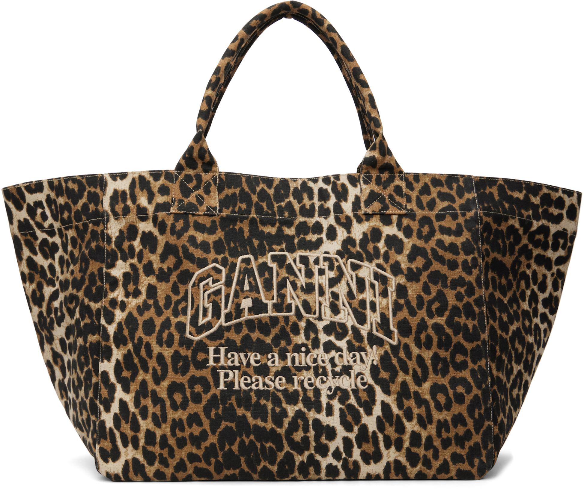 Brown Leopard XXL Tote by GANNI