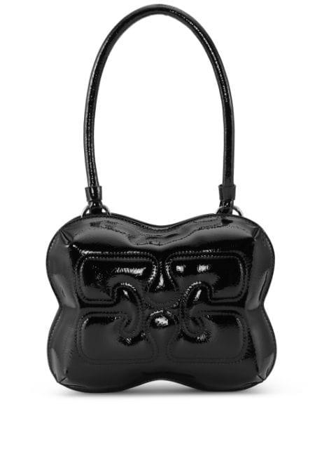 Butterfly patent-leather top-handle bag by GANNI
