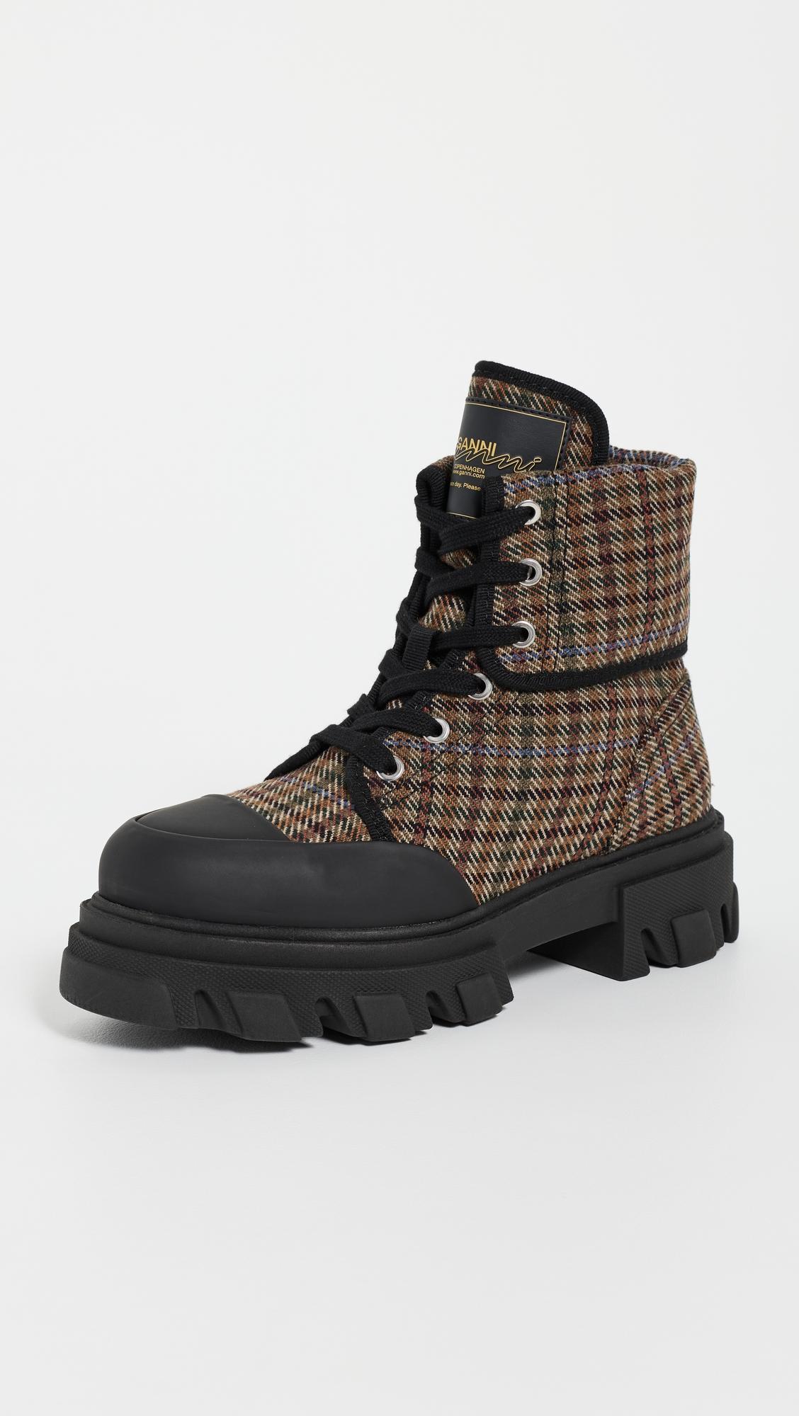 Cleated Canvas Wool Boots by GANNI