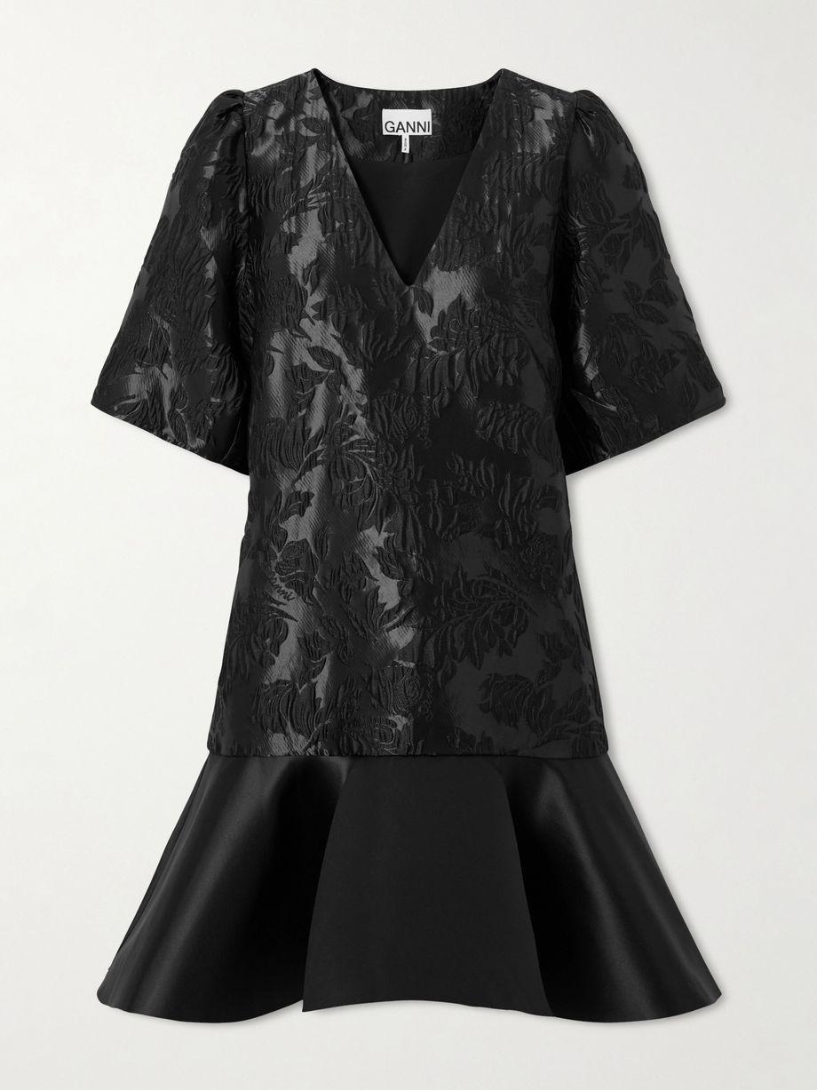 Cloqué and satin mini dress by GANNI