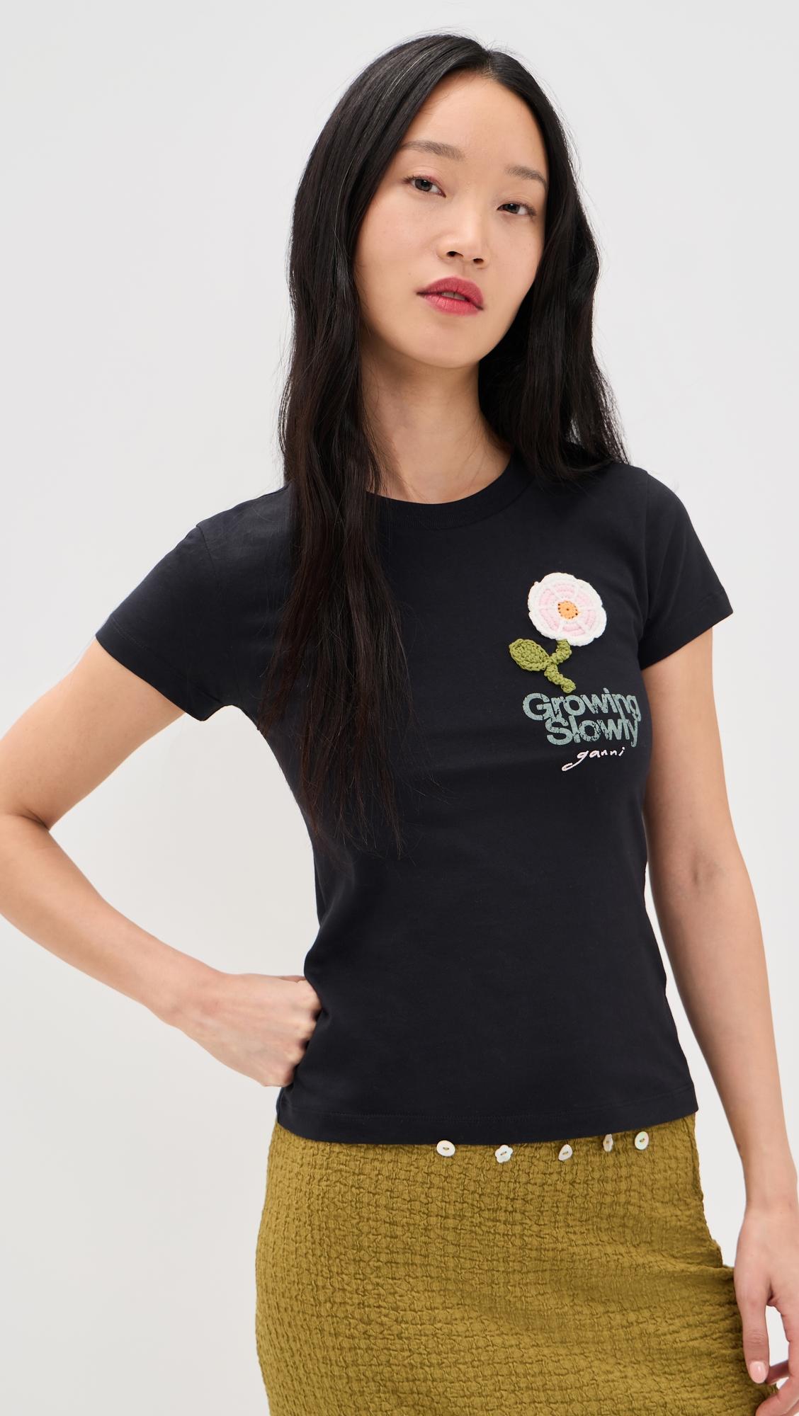 Crochet Patch Tee by GANNI