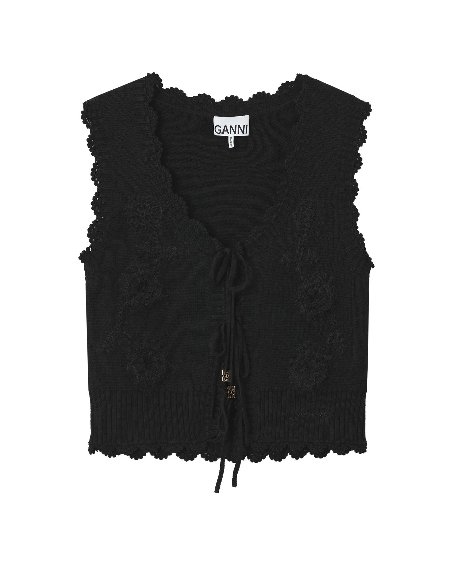 Crochet knit vest by GANNI