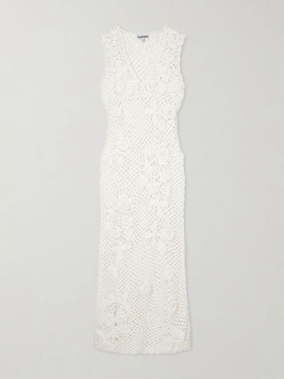 Crocheted organic cotton maxi dress by GANNI