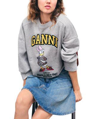 Cropped Daisy Duck Crewneck Sweatshirt by GANNI