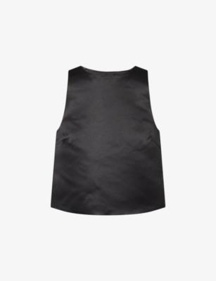 Crossover Open Back Woven Top by GANNI
