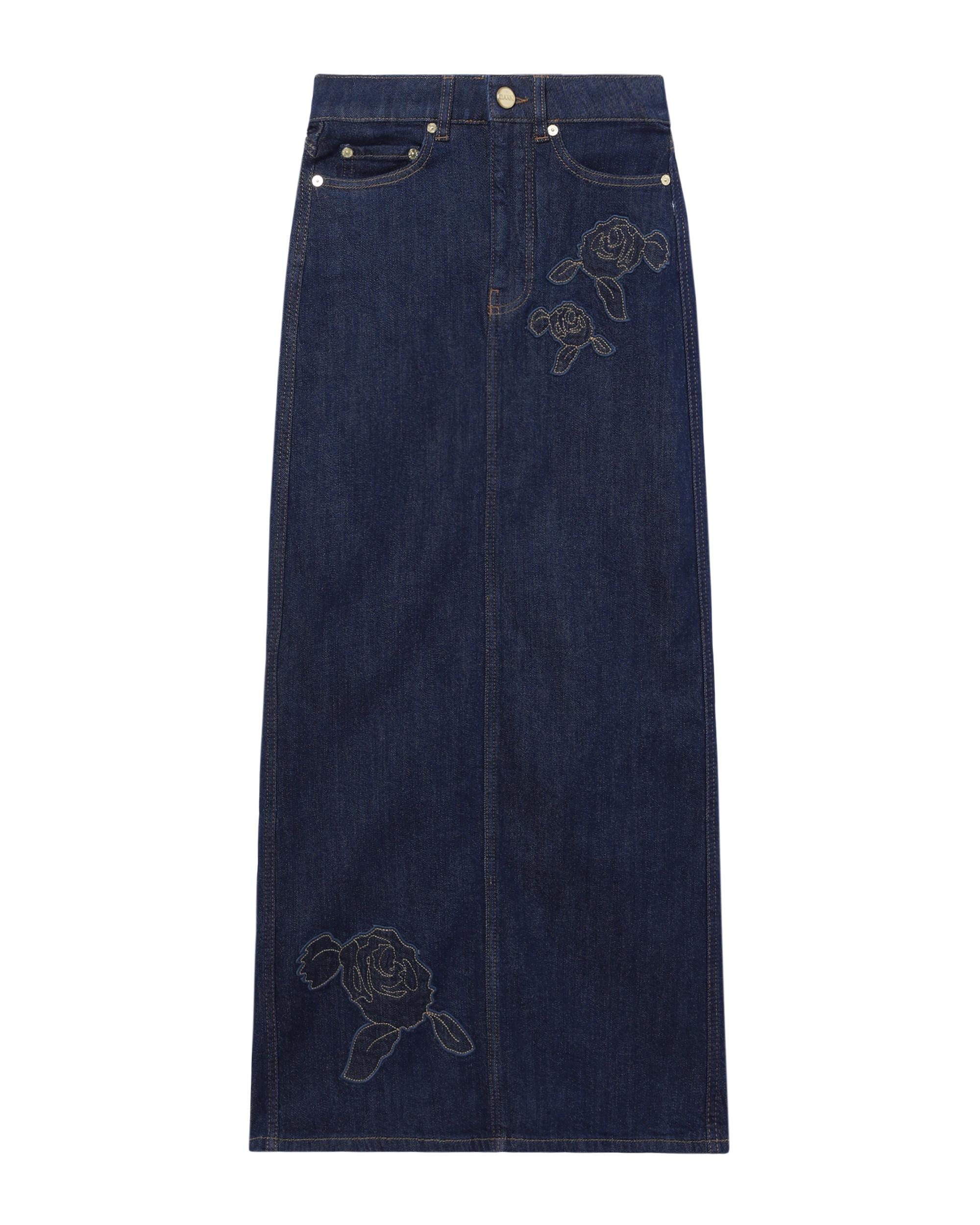 Denim rose maxi skirt by GANNI