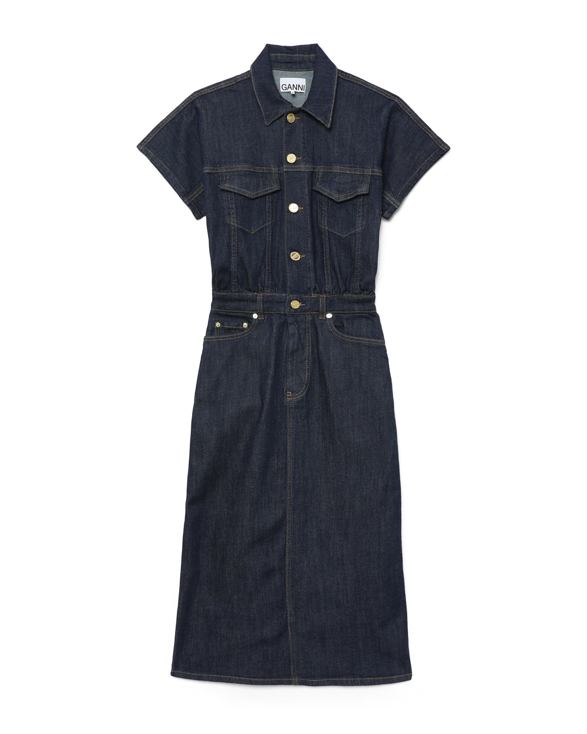 Denim rose midi dress by GANNI