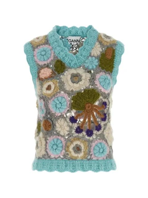 Dreamy Floral crochet vest by GANNI