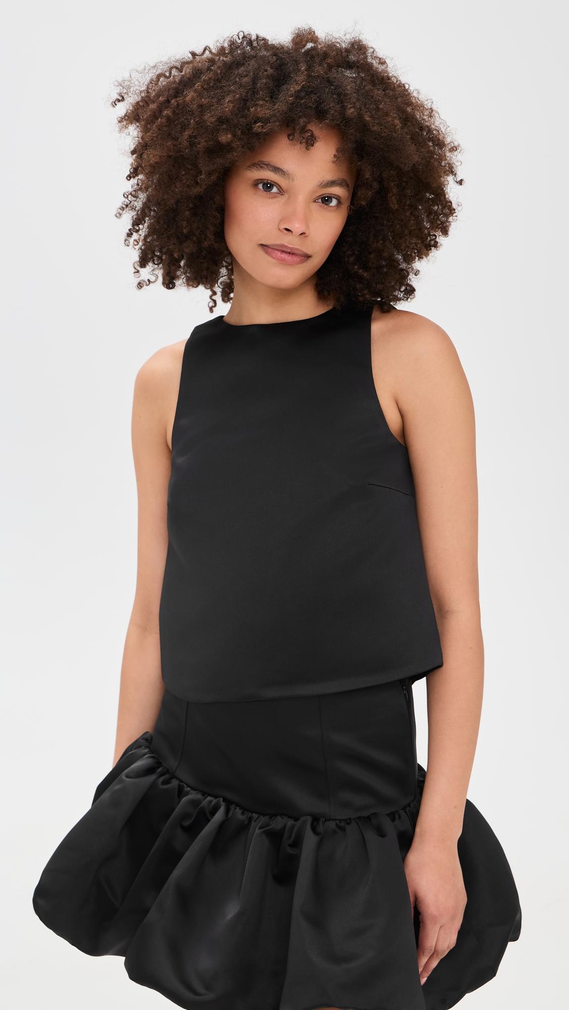 Duchesse Satin Crossover Open Back Top by GANNI