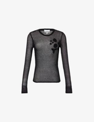 Embroidered Crochet-Knit Cotton Top by GANNI