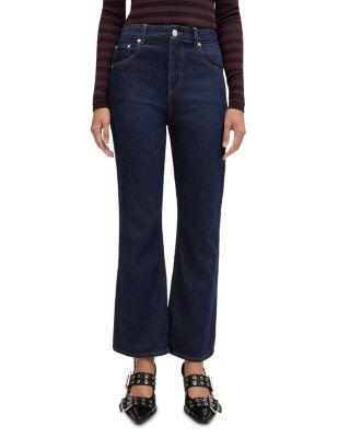 Essentials Mid Rise Bootcut Jeans in Rinse by GANNI