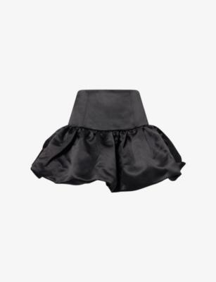 Flared Satin Mini Skirt by GANNI