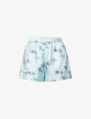 Floral-Print Elasticated-Waist Silk Shorts by GANNI
