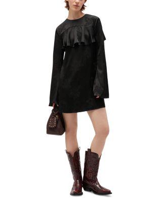 Fluid Satin Jacquard Mini Dress by GANNI