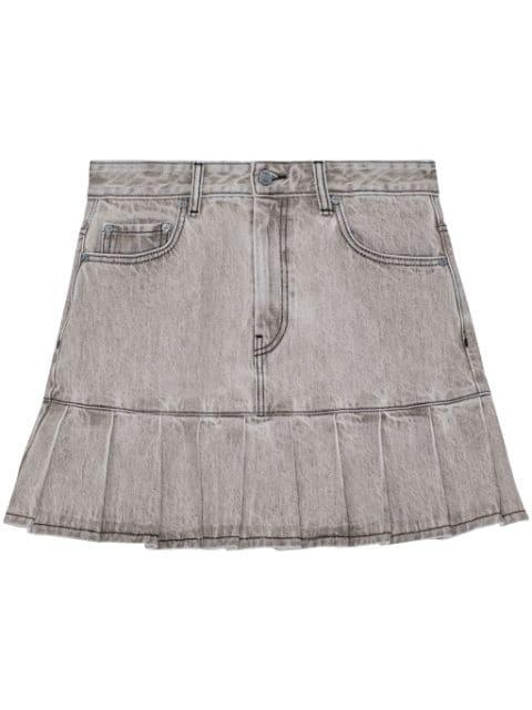 Future denim pleated mini skirt by GANNI