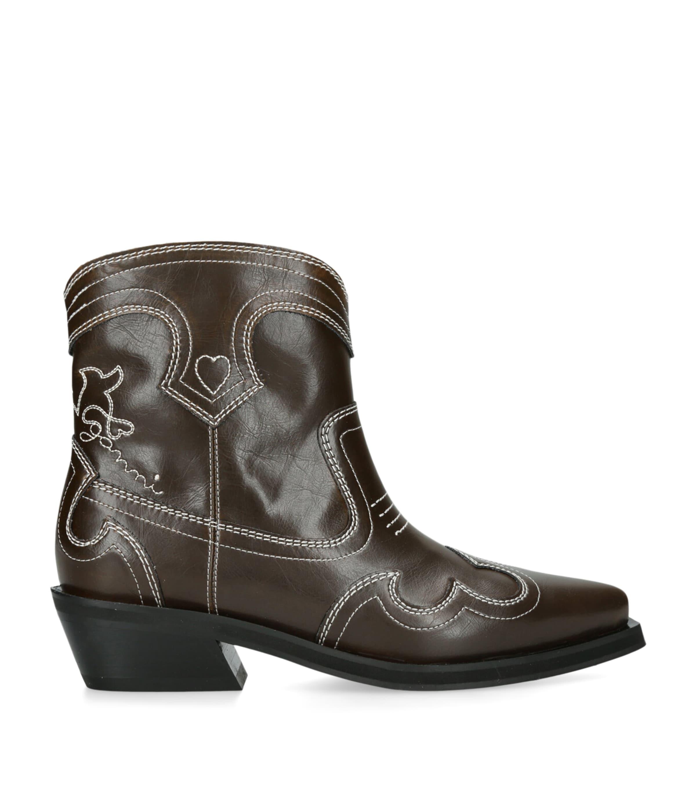 GANNI Embroidered Western Boots 40 by GANNI