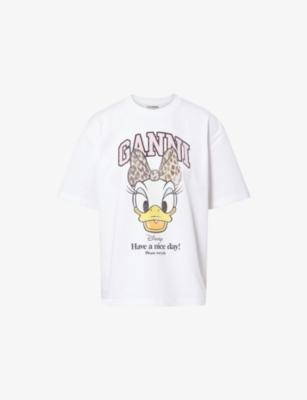 GANNI x Disney Daisy Duck Relaxed-Fit Cotton-Jersey T-Shirt by GANNI