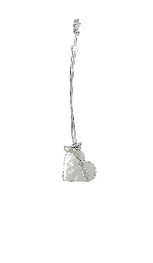 Ganni Bou Heart Mirror Specchio in Metallic Silver by GANNI