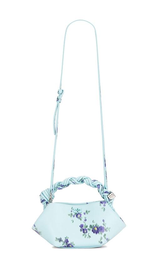 Ganni Bou Mini Print Bag in Blue by GANNI