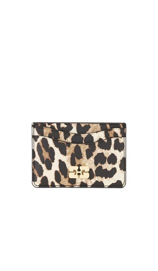 Ganni Bou Print Card Holder in Brown by GANNI