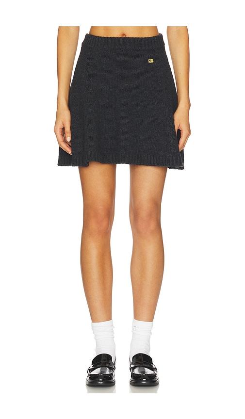 Ganni Chunky Wool Mix Mini Skirt in Black by GANNI