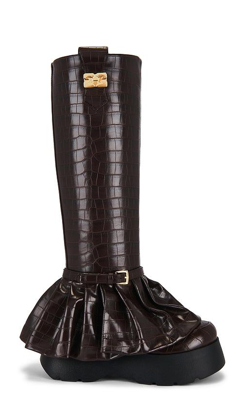 Ganni Kat Platform Boot in Brown by GANNI