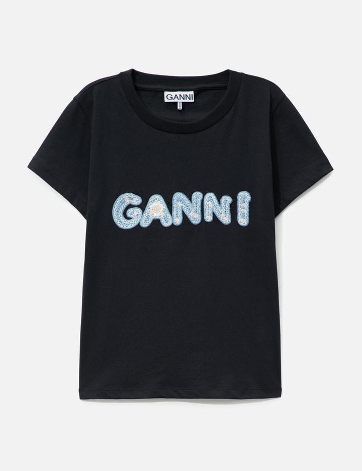 Ganni Logo Embroidery Baby Fit T-Shirt by GANNI