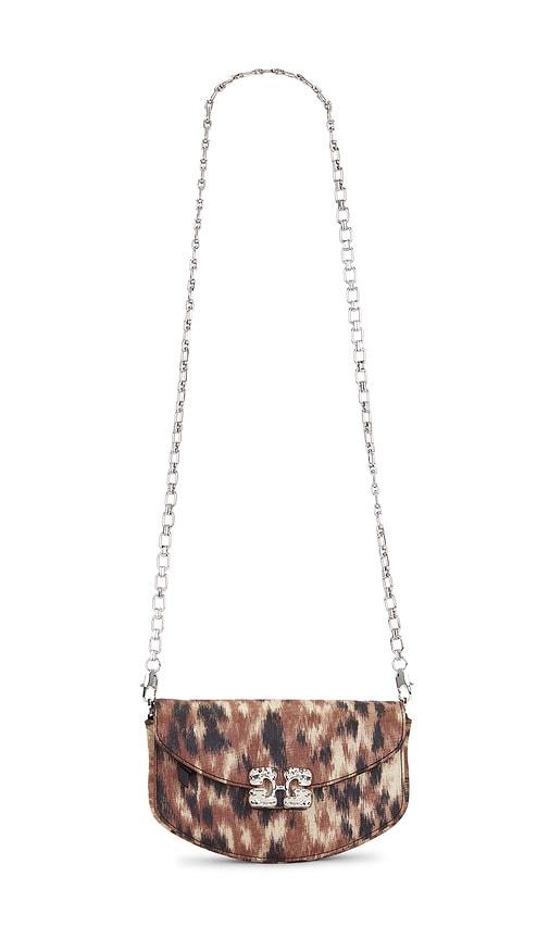 Ganni Lulu Wallet On Chain Taffeta Bag in Brown by GANNI