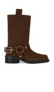 Ganni Mid Shaft Biker Boot in Chocolate by GANNI Ganni Mid Shaft Biker Boot in Chocolate by GANNI
