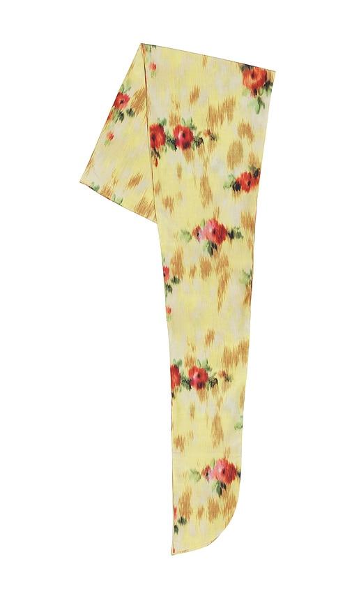 Ganni Printed Wrap Scarf in Yellow by GANNI