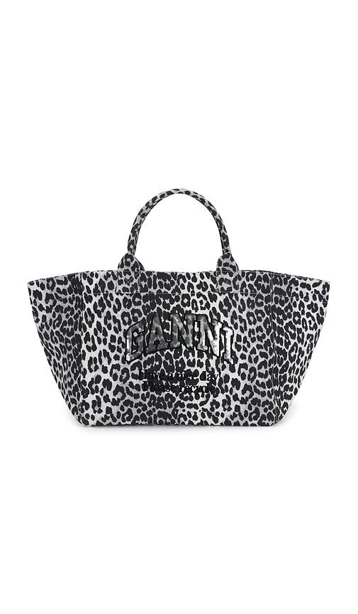 Ganni Shopper XXL Printed Sequin Tote in Black,Grey by GANNI