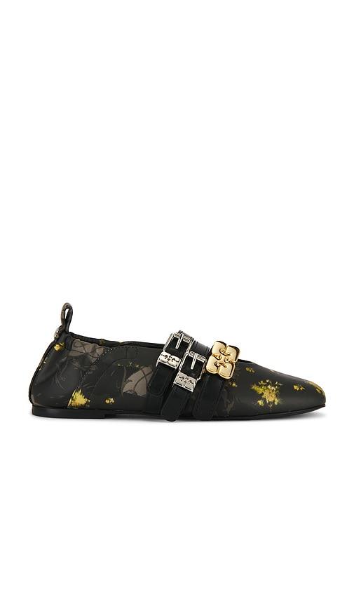 Ganni Sue Triple Ballerina in Black by GANNI