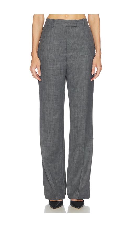 Ganni Wool Melange Suiting Straight Pant in Grey by GANNI