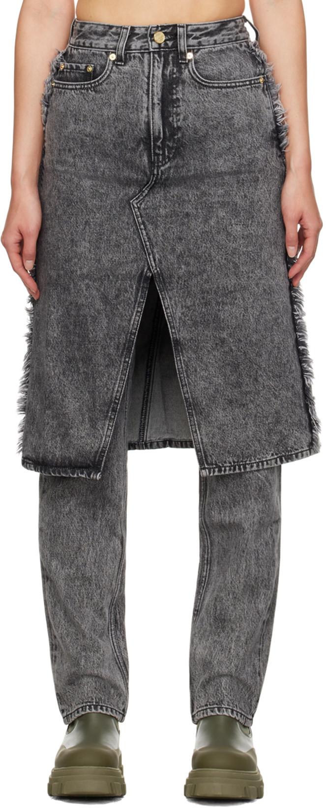 Gray Layered Jeans by GANNI